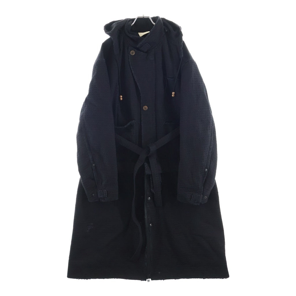 JIAN YE(ジェン イェ) 25AW MMTR COAT 2WAY マルチポケット ジップアップ ロングコート ジャケット ブラック JI-25AW-CT01-1