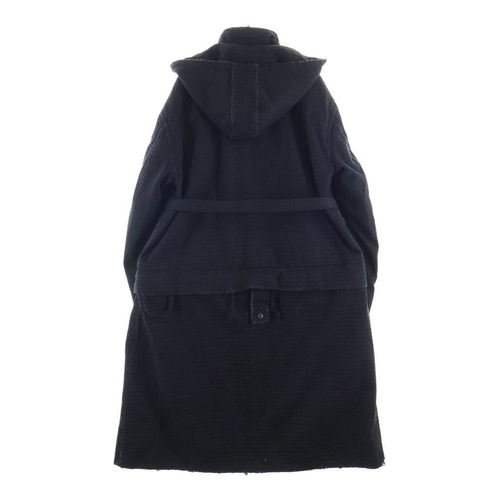 JIAN YE(ジェン イェ) 25AW MMTR COAT 2WAY マルチポケット ジップアップ ロングコート ジャケット ブラック JI-25AW-CT01-1