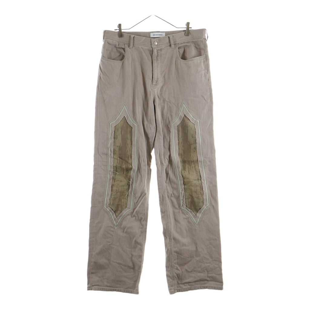 KIKO KOSTADINOV(キココスタディノフ) 26SS Remora Panelled Trouser フロント ダメージ加工 パンツ ブラウン