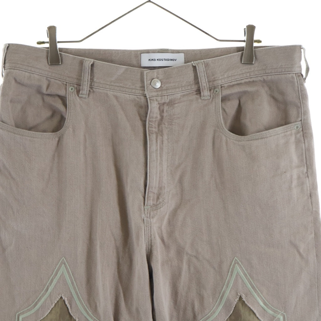 KIKO KOSTADINOV(キココスタディノフ) 26SS Remora Panelled Trouser フロント ダメージ加工 パンツ ブラウン