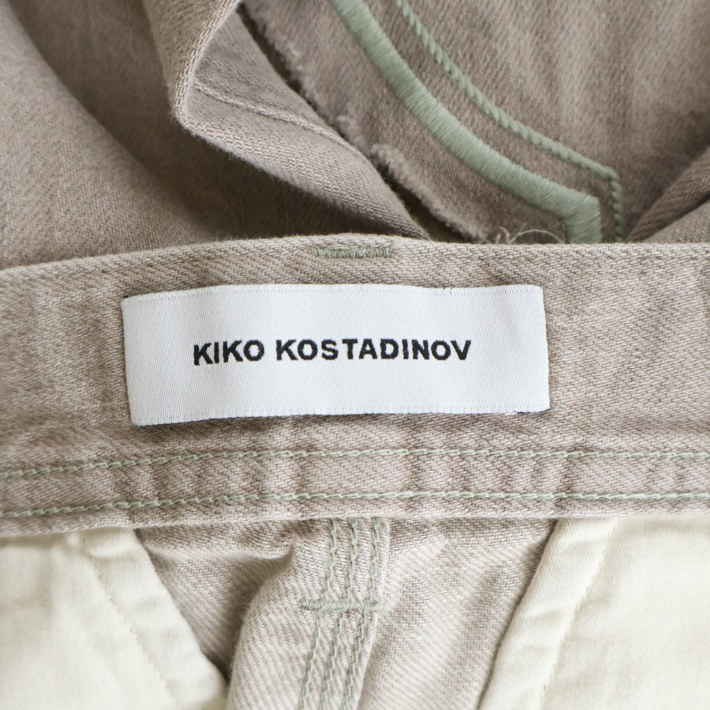 KIKO KOSTADINOV(キココスタディノフ) 26SS Remora Panelled Trouser フロント ダメージ加工 パンツ ブラウン