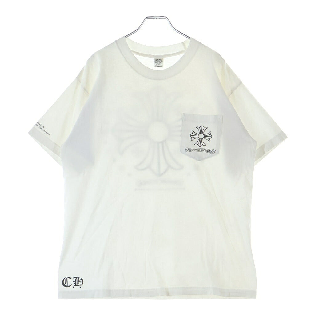 CHROME HEARTS(クロムハーツ) OLD CH PLS S/S T-SHIRTS バックCHプラスプリント 半袖Tシャツカットソー ホワイト