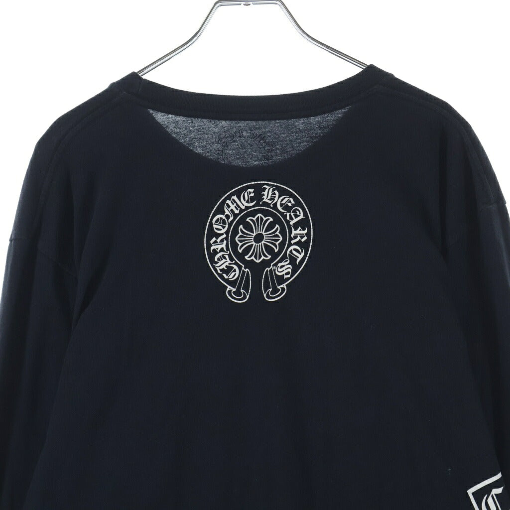 CHROME HEARTS(クロムハーツ) CH T BAR SCROLL LOGO L/S TEE Tバー スクロールロゴ クルーネック長袖Tシャツ ロングスリーブカットソー ブラック/ホワイト