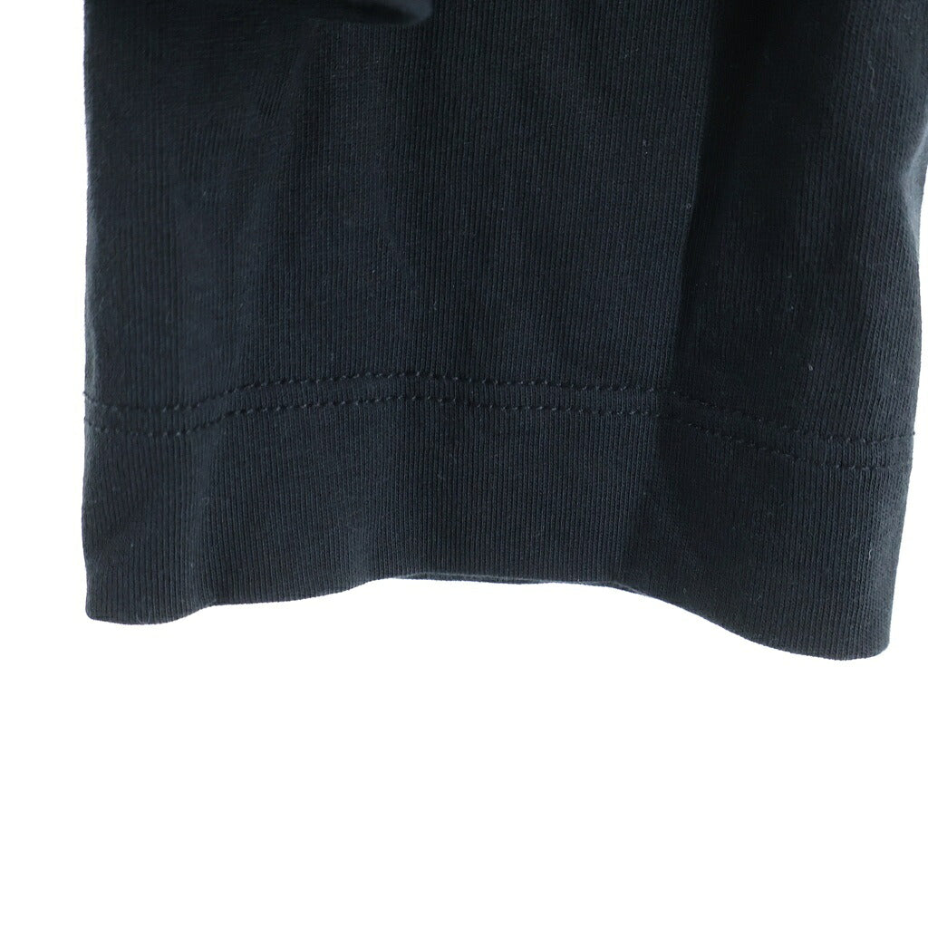 ami paris(アミパリス) CONTRASTED AMI DE COEUR TSHIRT ロゴエンブロイダリー クルーネック半袖Tシャツ カットソー ブラック HTS416.724