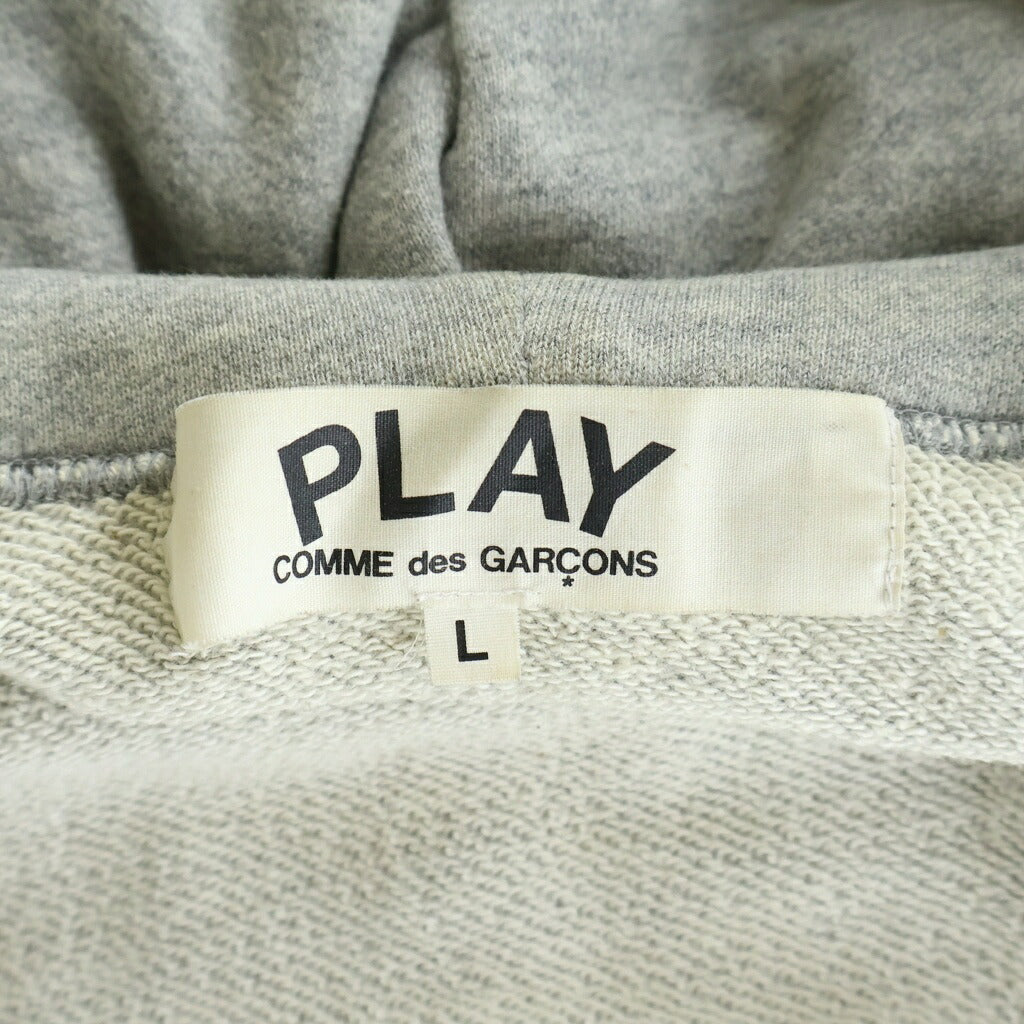 PLAY COMME des GARCONS(プレイコムデギャルソン) フロントロゴ ジップアップ パーカー スウェット グレー AZ-T168