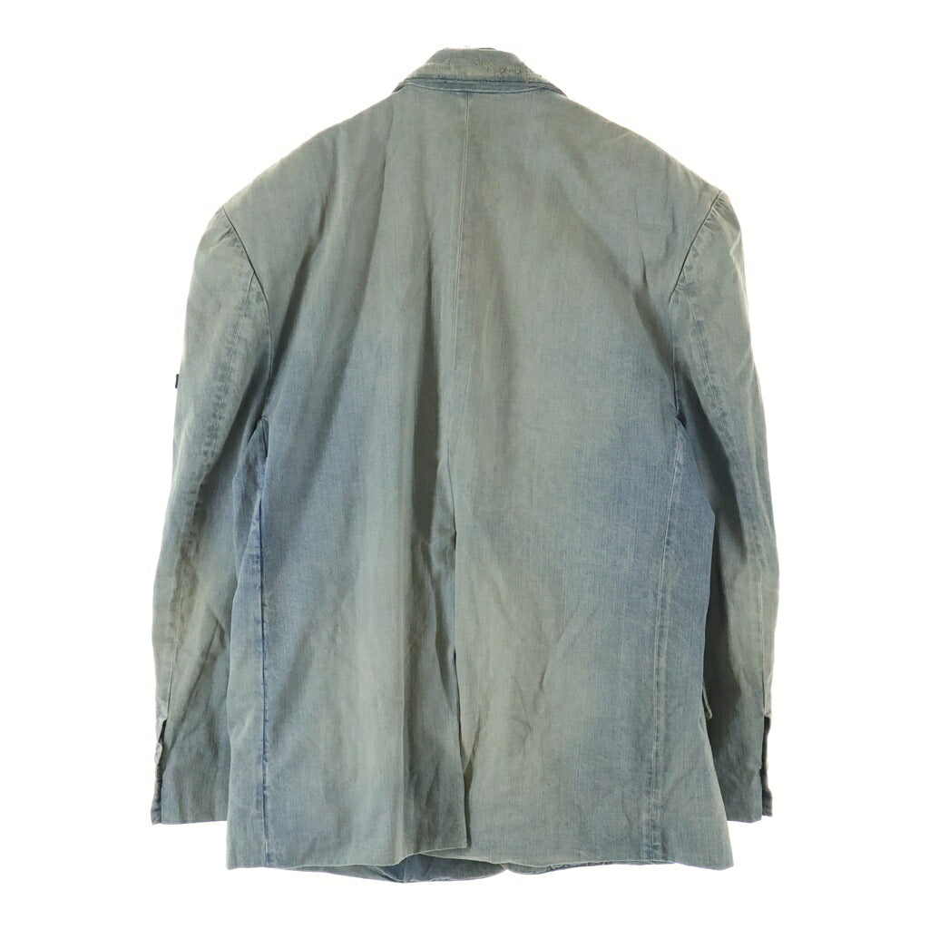 BALENCIAGA(バレンシアガ) JAPANESE RING BLUE DENIM JACKET ヴィンテージ加工 ロゴ デニム ジャケット テーラードジャケット 786469 TPW53
