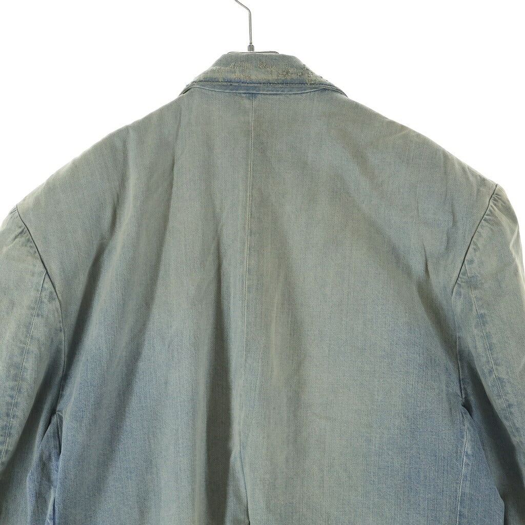 BALENCIAGA(バレンシアガ) JAPANESE RING BLUE DENIM JACKET ヴィンテージ加工 ロゴ デニム ジャケット テーラードジャケット 786469 TPW53