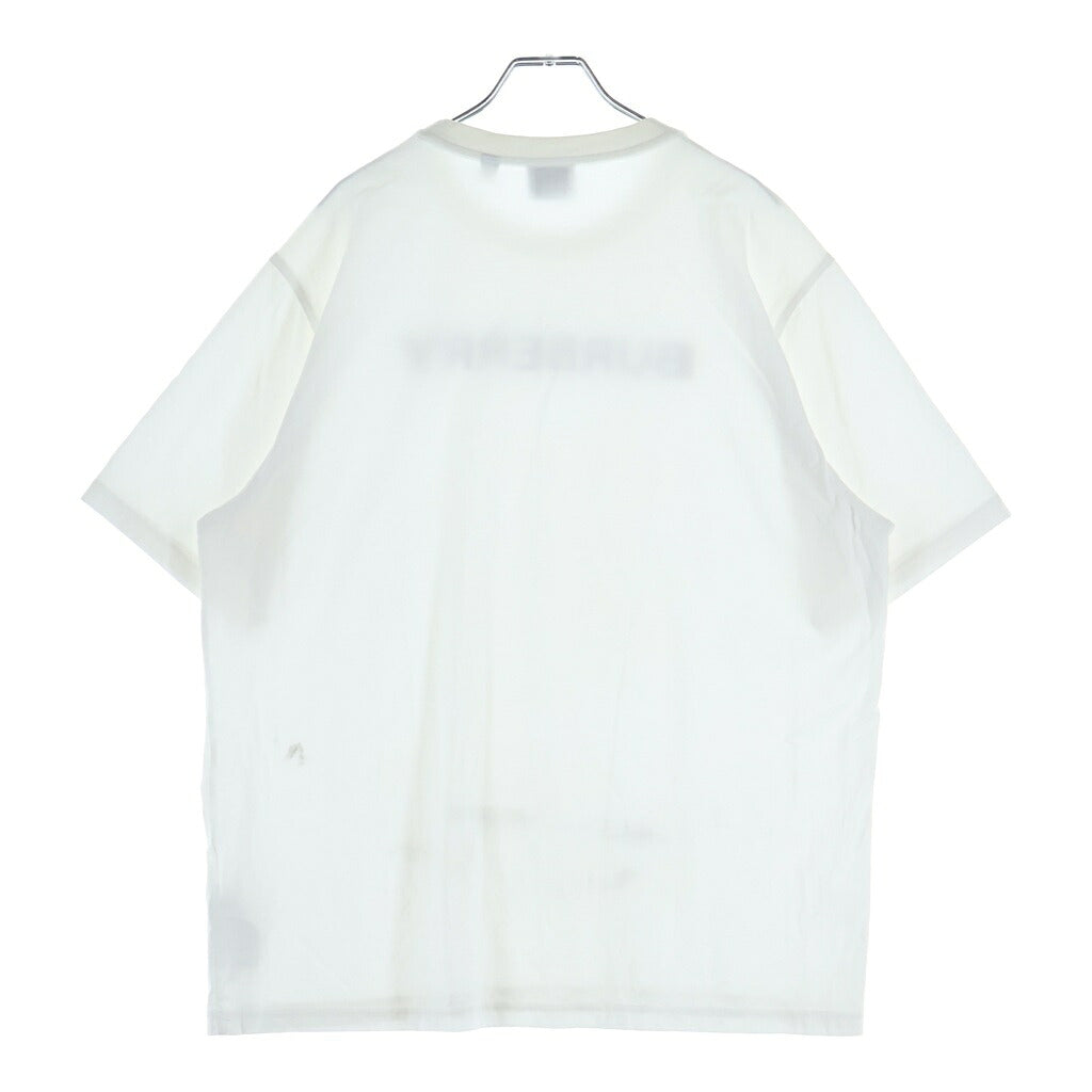 BURBERRY(バーバリー) コットン フロントロゴプリント クルーネック半袖Tシャツ カットソー ホワイト 8053009