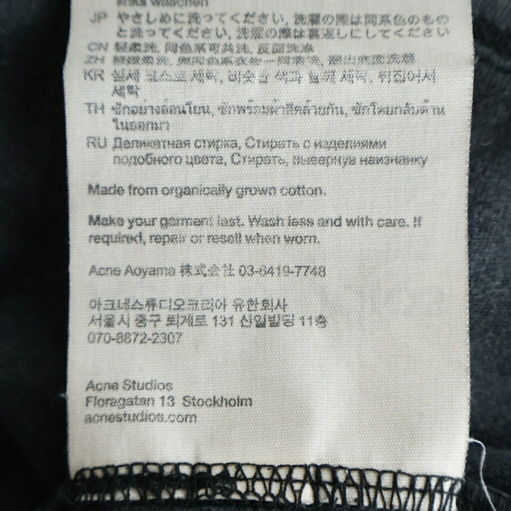Acne Studios(アクネ ストゥディオズ) 24SS SCULL TEE エイジング加工 フロントスカルプリント クルーネック半袖Tシャツ カットソー グレー FN-UX-TSHI000070