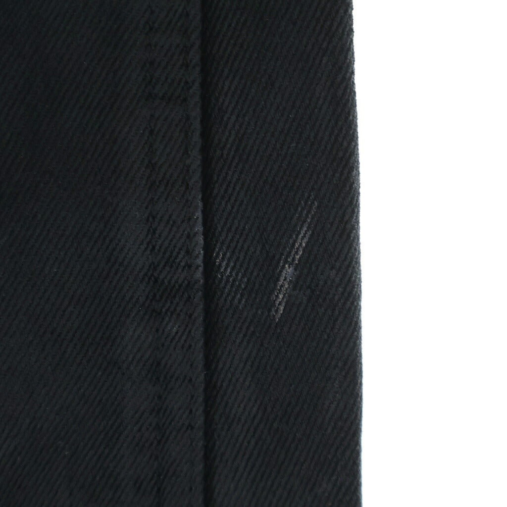 NO BRAND(ノーブランド) GOAR ARCHIVE ゴア アーカイブ Strapped Straight Oil Pants オイルコーティングスリムストレートデニムパンツ ブラック