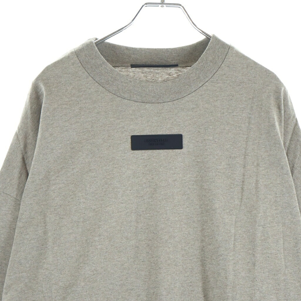 FEAR OF GOD ESSENTIALS(フィアオブゴッド エッセンシャルズ) Rubber Logo Oversized L/S Tee ラバーロゴオーバーサイズドロングスリーブTシャツ モックネック長袖Tシャツ ヘザーグレー