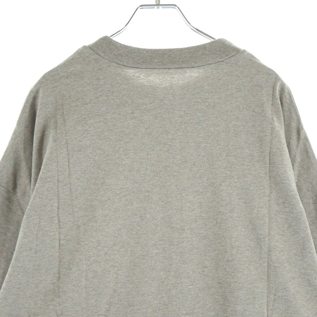 FEAR OF GOD ESSENTIALS(フィアオブゴッド エッセンシャルズ) Rubber Logo Oversized L/S Tee ラバーロゴオーバーサイズドロングスリーブTシャツ モックネック長袖Tシャツ ヘザーグレー
