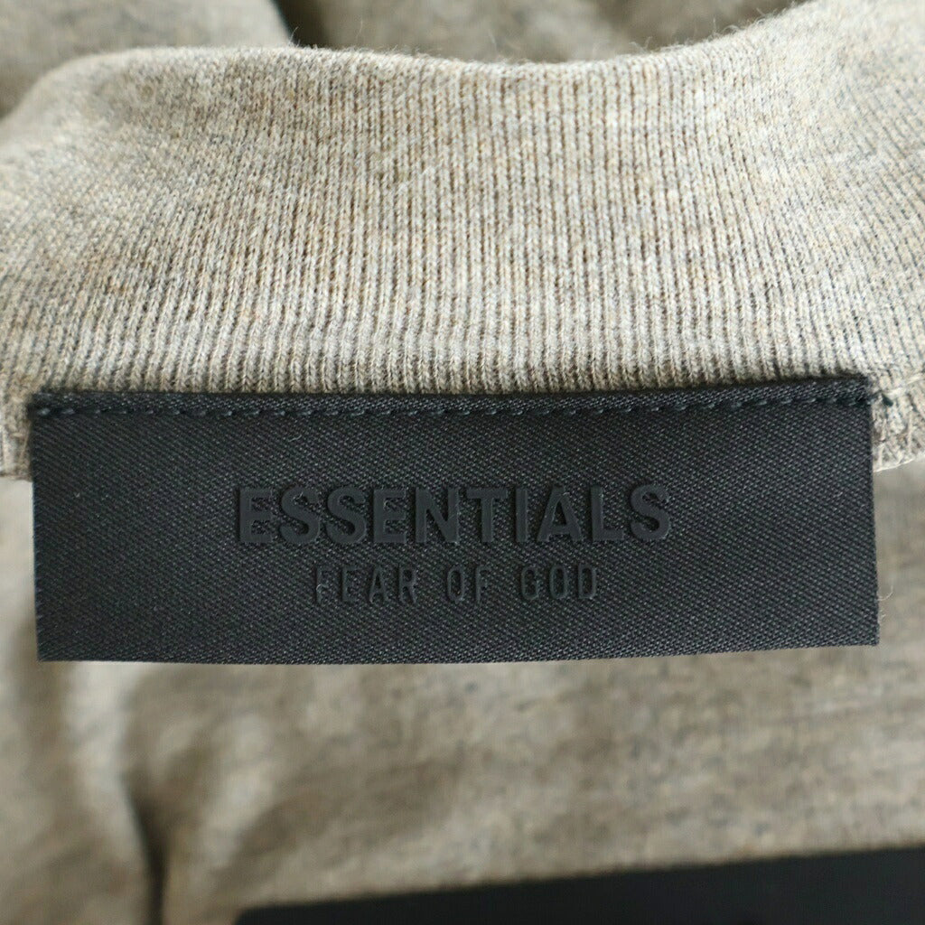 FEAR OF GOD ESSENTIALS(フィアオブゴッド エッセンシャルズ) Rubber Logo Oversized L/S Tee ラバーロゴオーバーサイズドロングスリーブTシャツ モックネック長袖Tシャツ ヘザーグレー