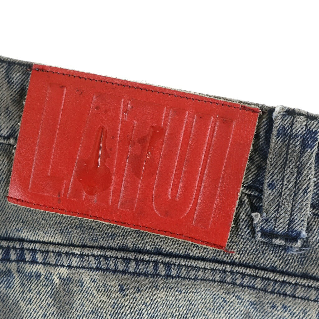 NO BRAND(ノーブランド) LATUI ATELIER ラトゥイ アトリエ RAIN WALKER JEANS レインワーカージーンズ ユーズド加工インダストリアルスタッズバギーデニム インディゴ