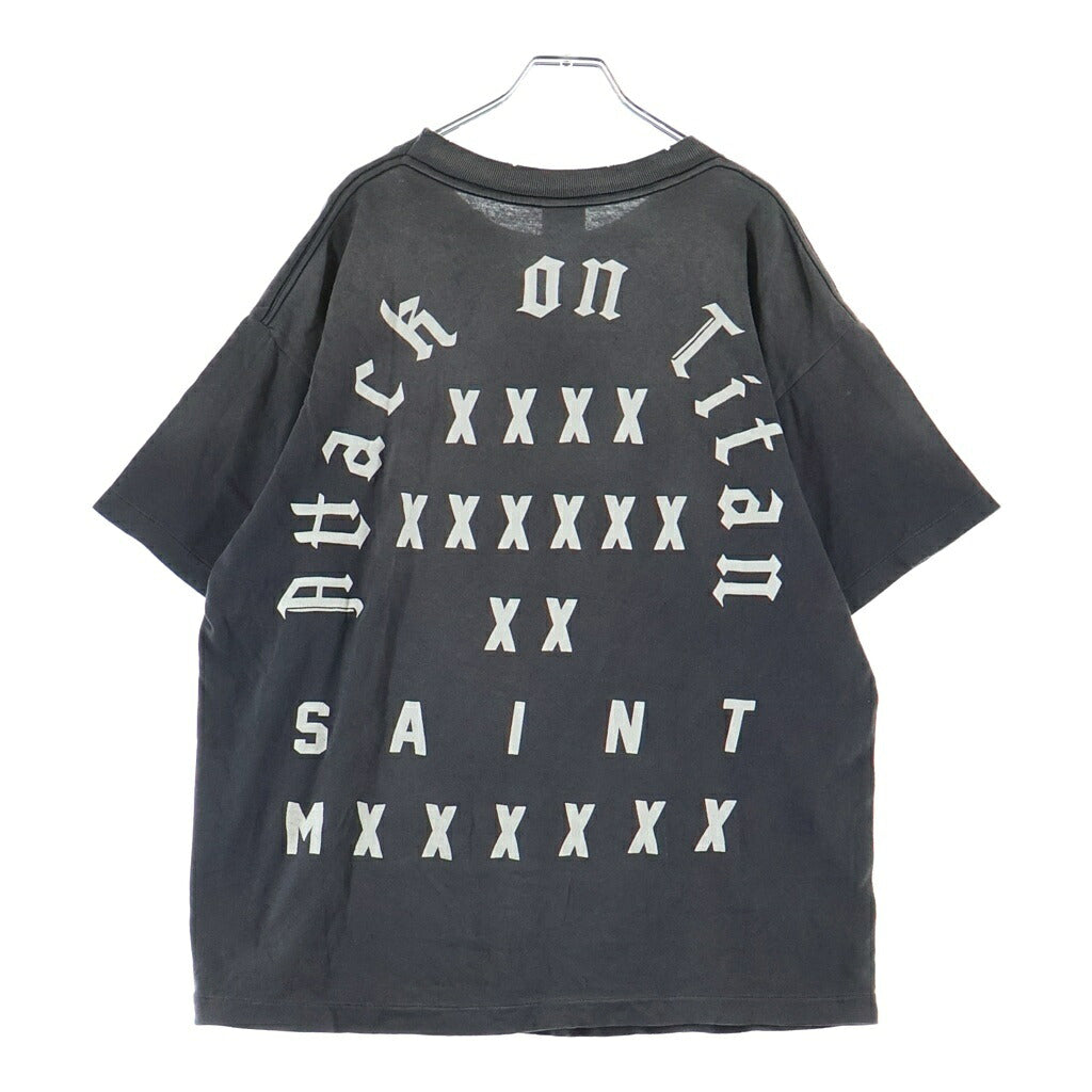 SAINT MICHAEL(セントマイケル) 26SS ×ATTACK ON TITAN AOT_SS TEE 進撃の巨人 クルーネック半袖Tシャツ カットソー ブラック SM-MK8-0000-C77
