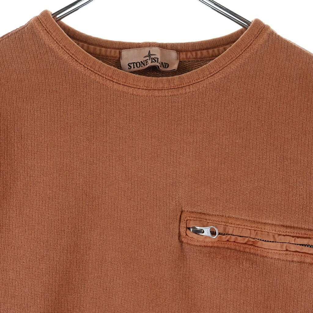 STONE ISLAND(ストーンアイランド) 26AW MINERAL DYED COTTON FLEECE ミネラルダイ コットン クルーネックスウェットシャツ フリース オレンジ L2S156100028S00T7