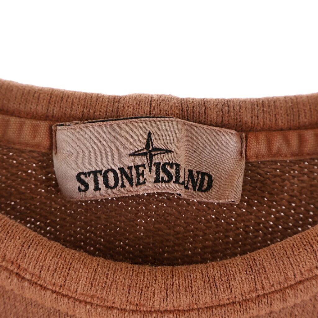 STONE ISLAND(ストーンアイランド) 26AW MINERAL DYED COTTON FLEECE ミネラルダイ コットン クルーネックスウェットシャツ フリース オレンジ L2S156100028S00T7