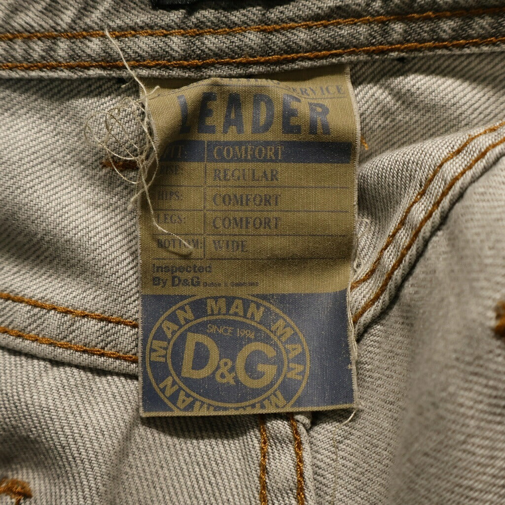D&G(ディーアンドジー) 00S Coated Switching Comfort Fit Denim コーティングスイッチングコンフォートフィットデニム ワックス加工ジップフライストレートデニムパンツ グレー