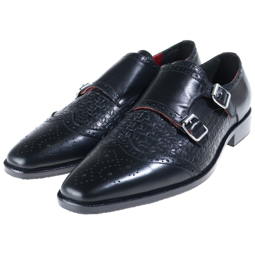 ENFANTS RICHES DEPRIMES(アンファンリッシュデプリメ) Black Monk Loafer ブラックモンクローファー ベルテッドレザードレスシューズ ブラック
