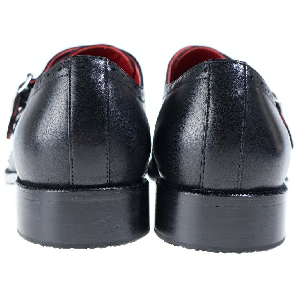 ENFANTS RICHES DEPRIMES(アンファンリッシュデプリメ) Black Monk Loafer ブラックモンクローファー ベルテッドレザードレスシューズ ブラック