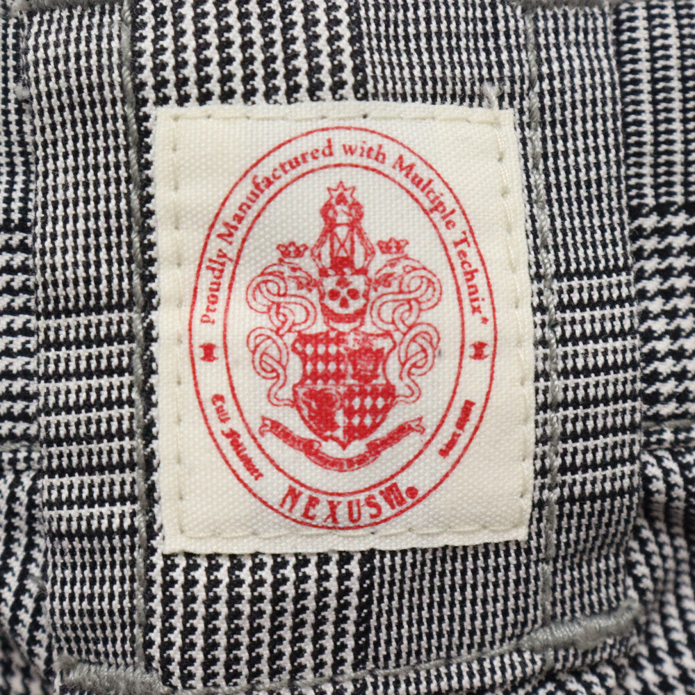 NEXUS7(ネクサスセブン) 09AW 千鳥格子 コットン クロップド トラウザーパンツ スラックス 7分丈 グレー