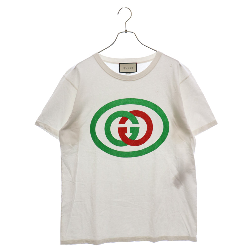 GUCCI(グッチ) 20SS Oversize Tee With Interlocking G インターロッキングGプリントクルーネックオーバーサイズ半袖Tシャツ ホワイト 565806