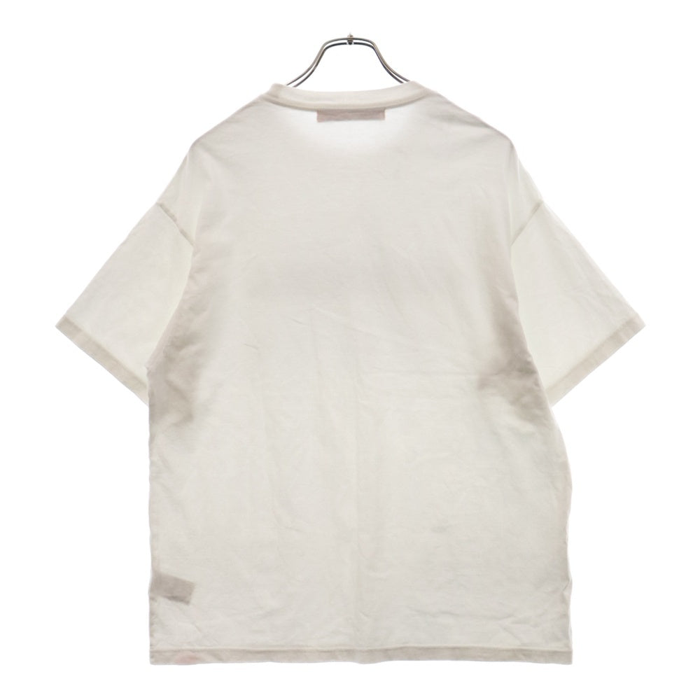 STUDIO SEVEN(スタジオセブン) フロントフローラルロゴクルーネック半袖Tシャツ ホワイト