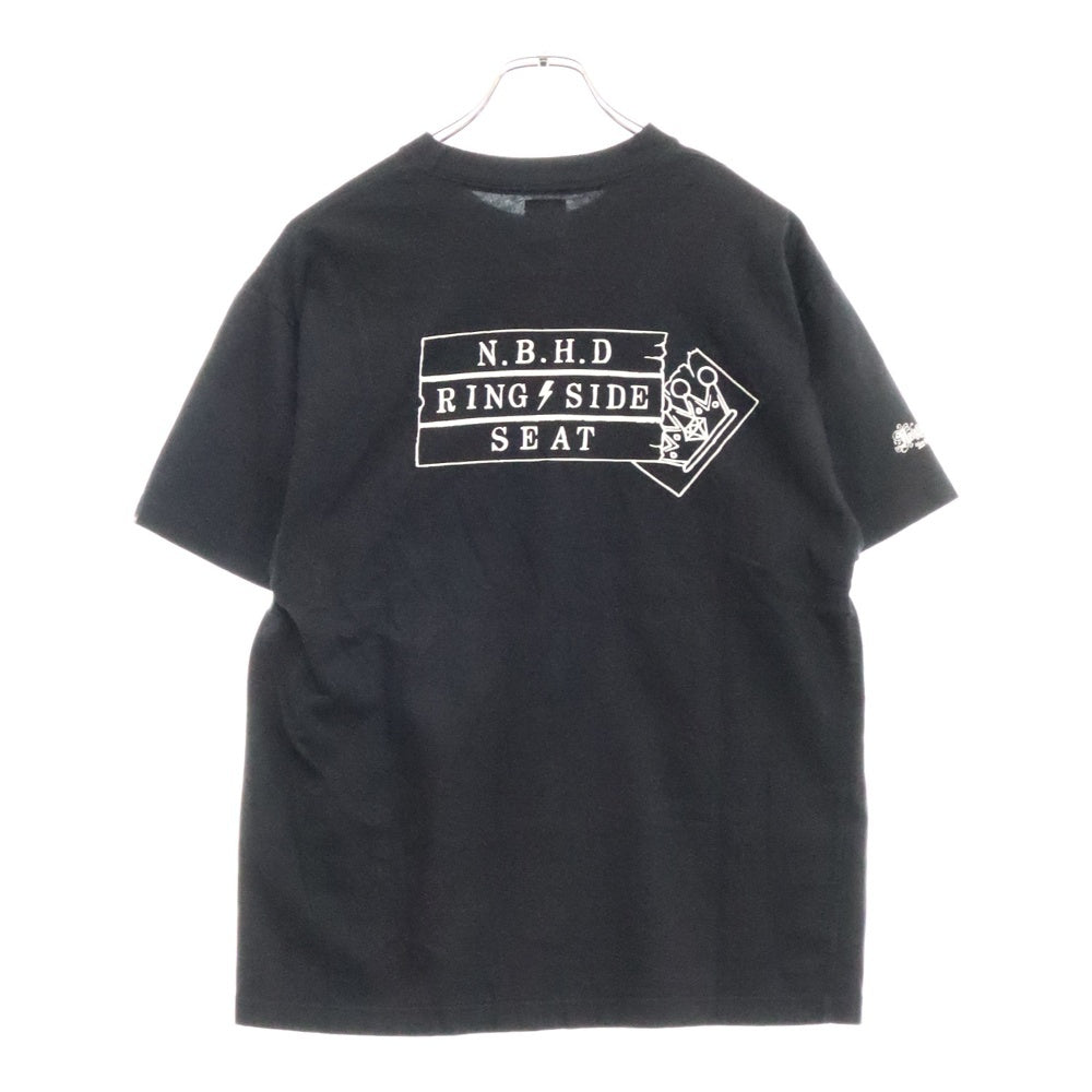 NEIGHBORHOOD(ネイバーフッド) プリント 半袖 コットン Tシャツ ブラック