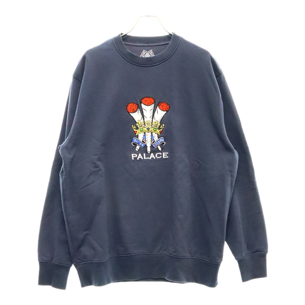 Palace Skateboards(パレススケートボーズ) 20AW Ich Bun Crew 刺繍 クルーネックスウェットトレーナー ネイビー