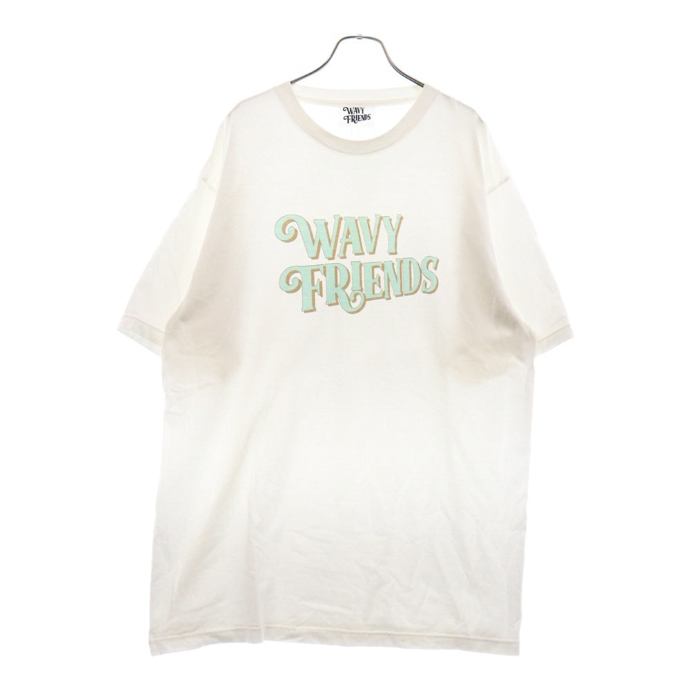WAVY&ERIENDS(ウェイビーアンドフレンズ) フロントロゴ プリント 半袖Tシャツ カットソー ホワイト