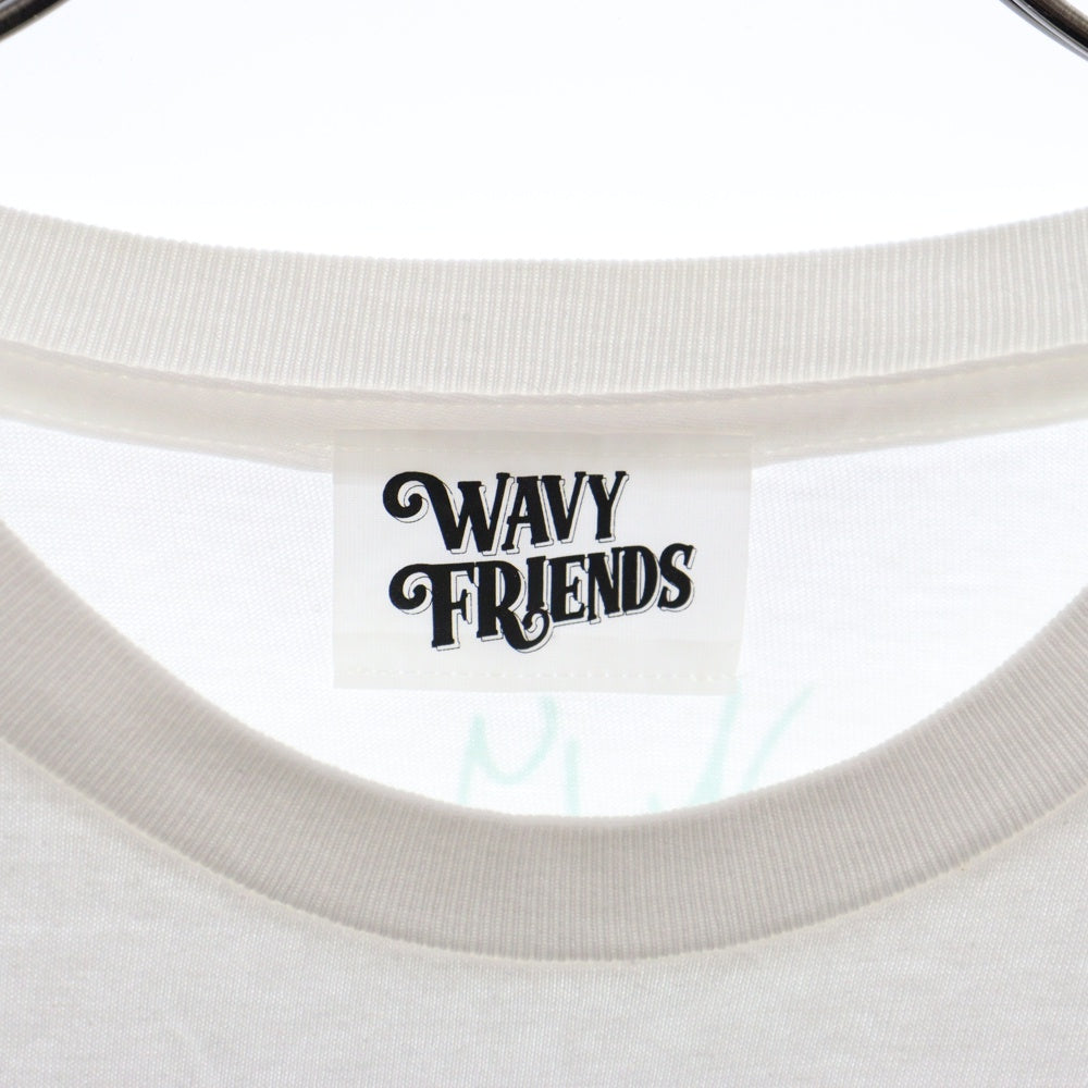 WAVY&ERIENDS(ウェイビーアンドフレンズ) フロントロゴ プリント 半袖Tシャツ カットソー ホワイト