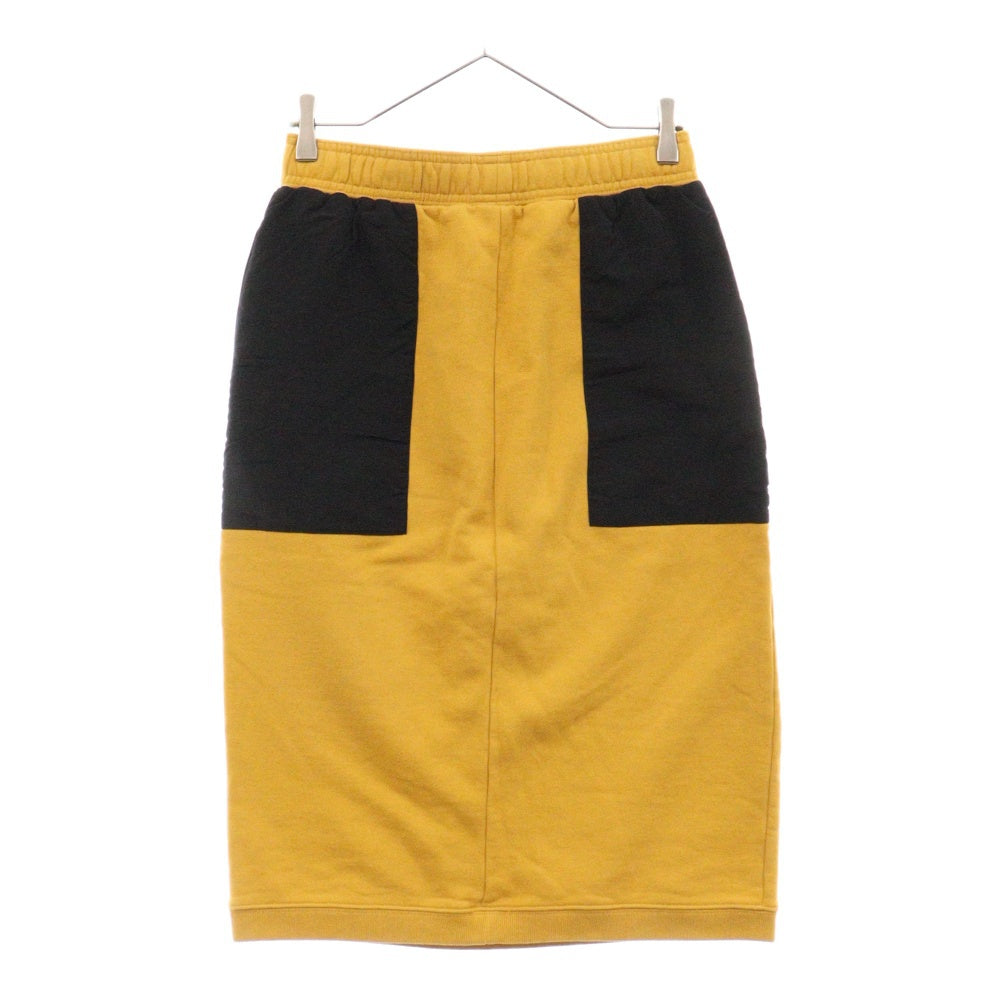 STUSSY(ステューシー) SIMONE CONTRAST POKET SKIRT コットン ナイロン切替 スウェットスカート マスタード/ブラック レディース 21485