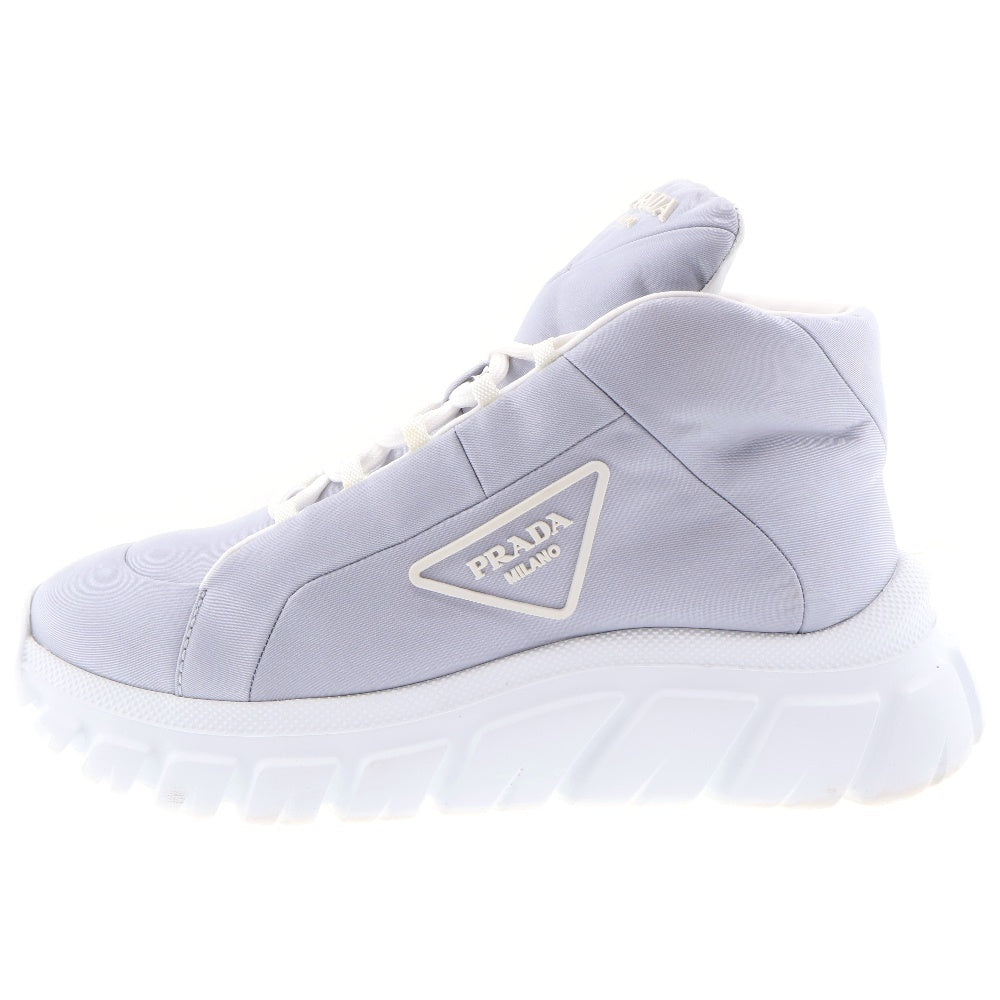 PRADA(プラダ) Re Nylon サイドロゴ ナイロン ハイカットスニーカー グレー レディース 36 1/2 1T740M