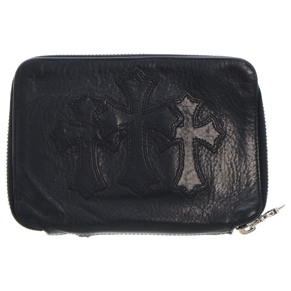 CHROME HEARTS(クロムハーツ) BANK ROBBER バンクローバー セメタリーパッチラウンドジップ レザーウォレット 財布 ブラック