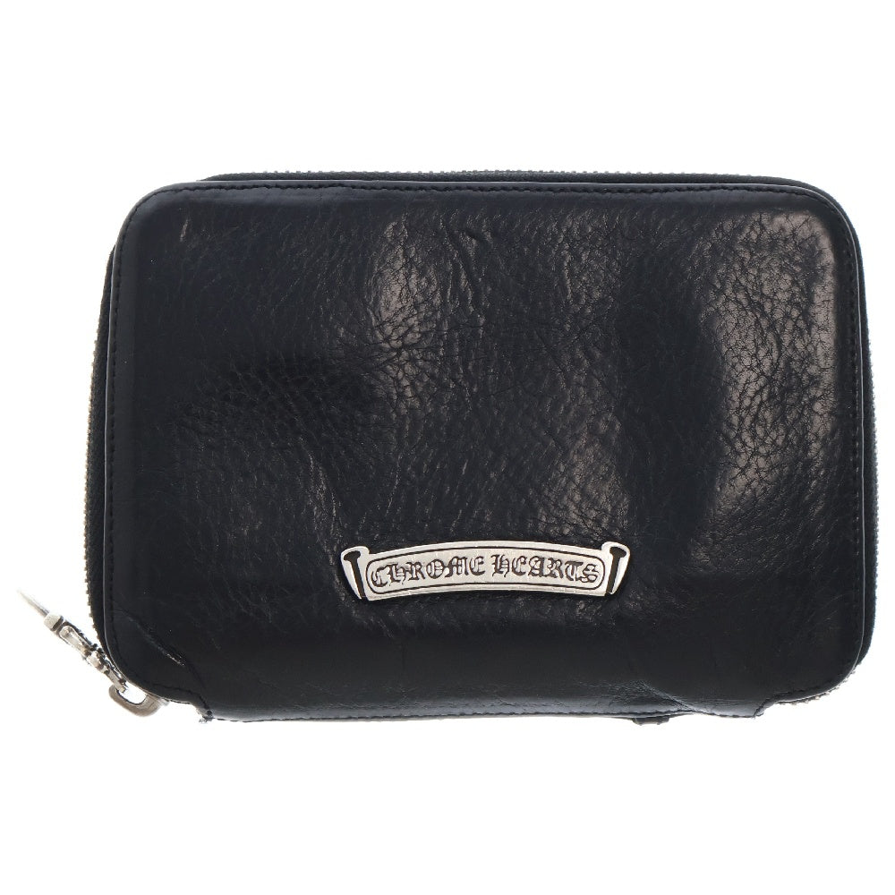CHROME HEARTS(クロムハーツ) BANK ROBBER バンクローバー セメタリーパッチラウンドジップ レザーウォレット 財布 ブラック