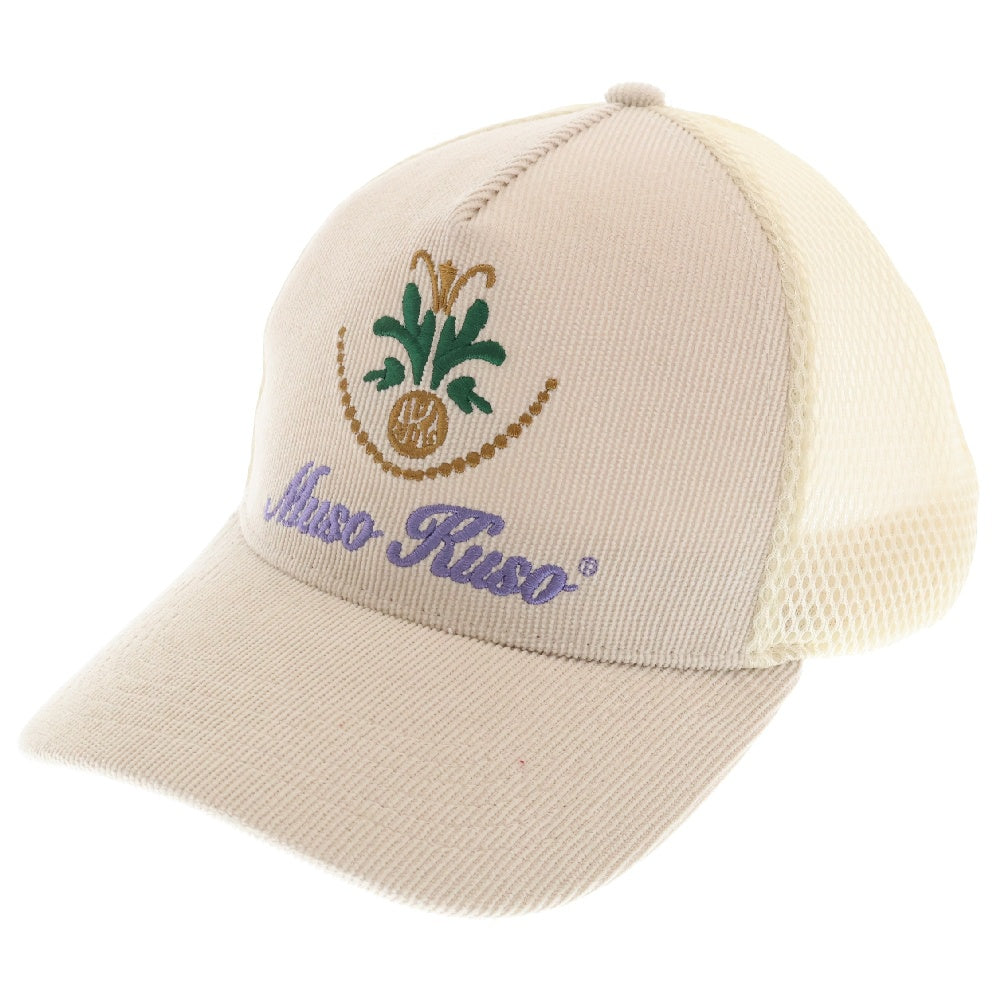 MUSO KUSO(ムソクソ) 24SS PALAZZO MUSO TRUCKER HAT ロゴ刺繍 帽子 キャップ ベージュ