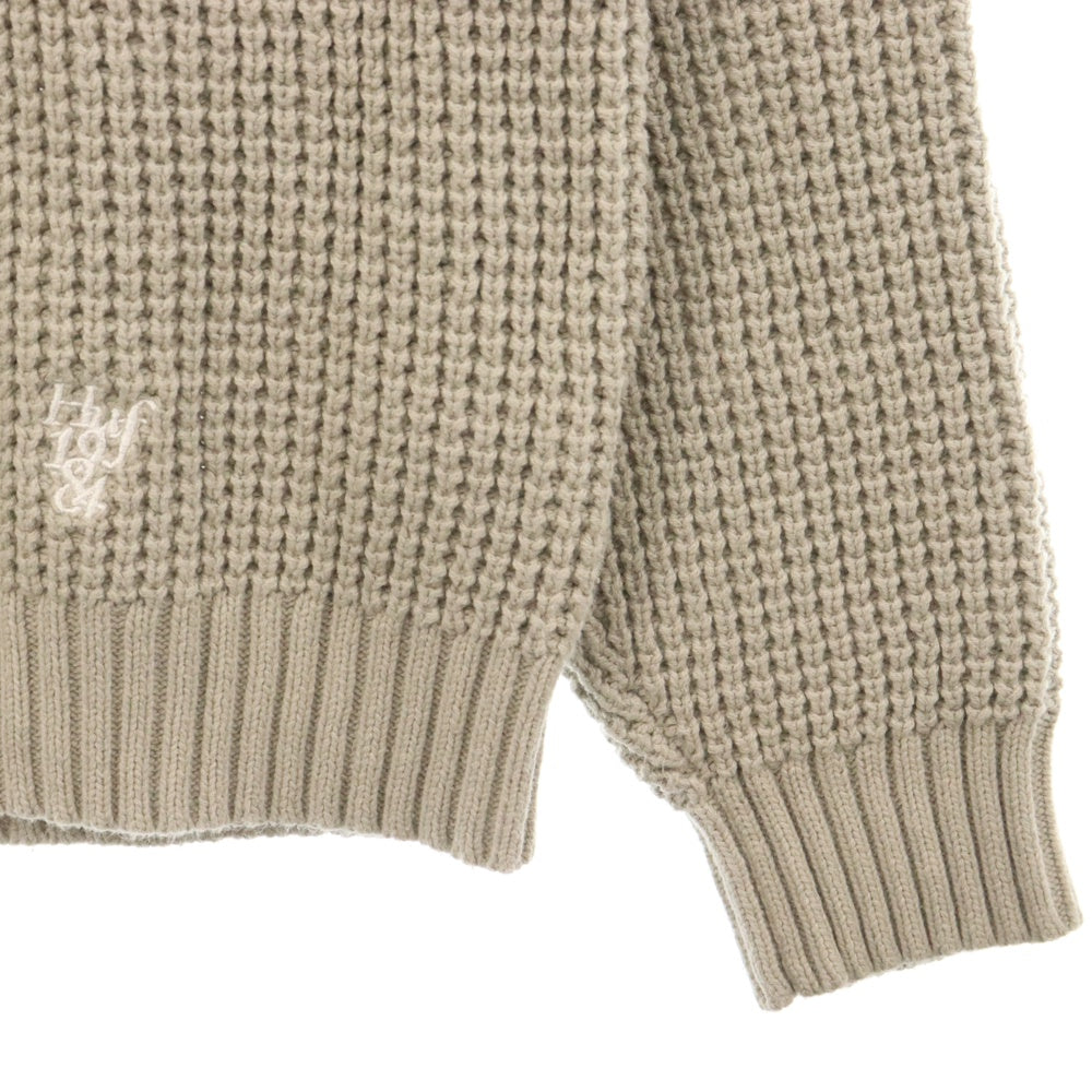 HUF(ハフ) FILMORE WAFFLE KNIT SWEATER クルーネック ワッフル ニットセーター ベージュ