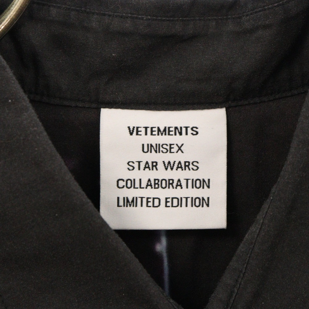 VETEMENTS(ヴェトモン) ×STARWARS スターウォーズ グラフィックオーバーサイズ 長袖シャツ ブラック USW21SH032