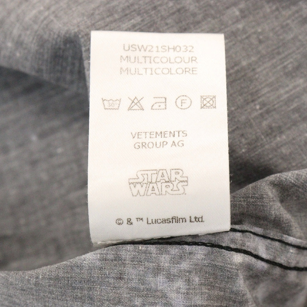 VETEMENTS(ヴェトモン) ×STARWARS スターウォーズ グラフィックオーバーサイズ 長袖シャツ ブラック USW21SH032