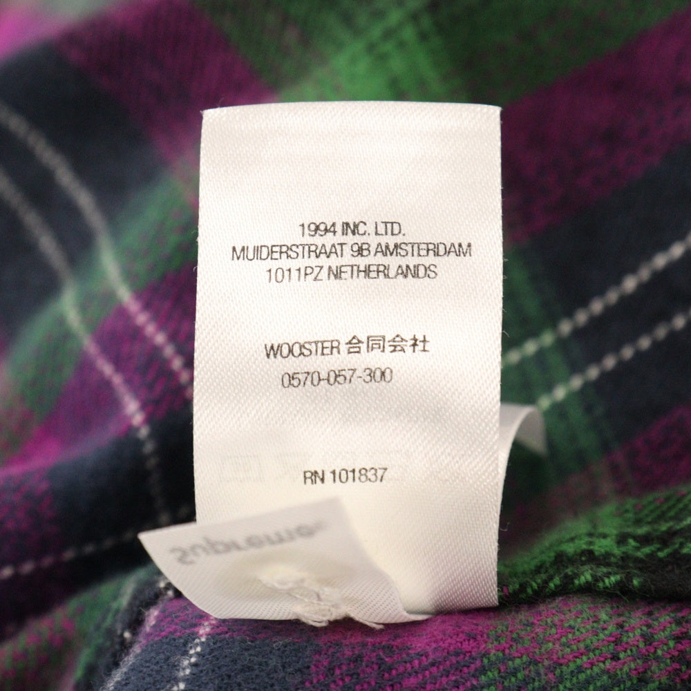 SUPREME(シュプリーム) 22SS Brushed Plaid Flannei Shirt ブラッシュドプレイド フランネル 長袖シャツ ブラック/パープル