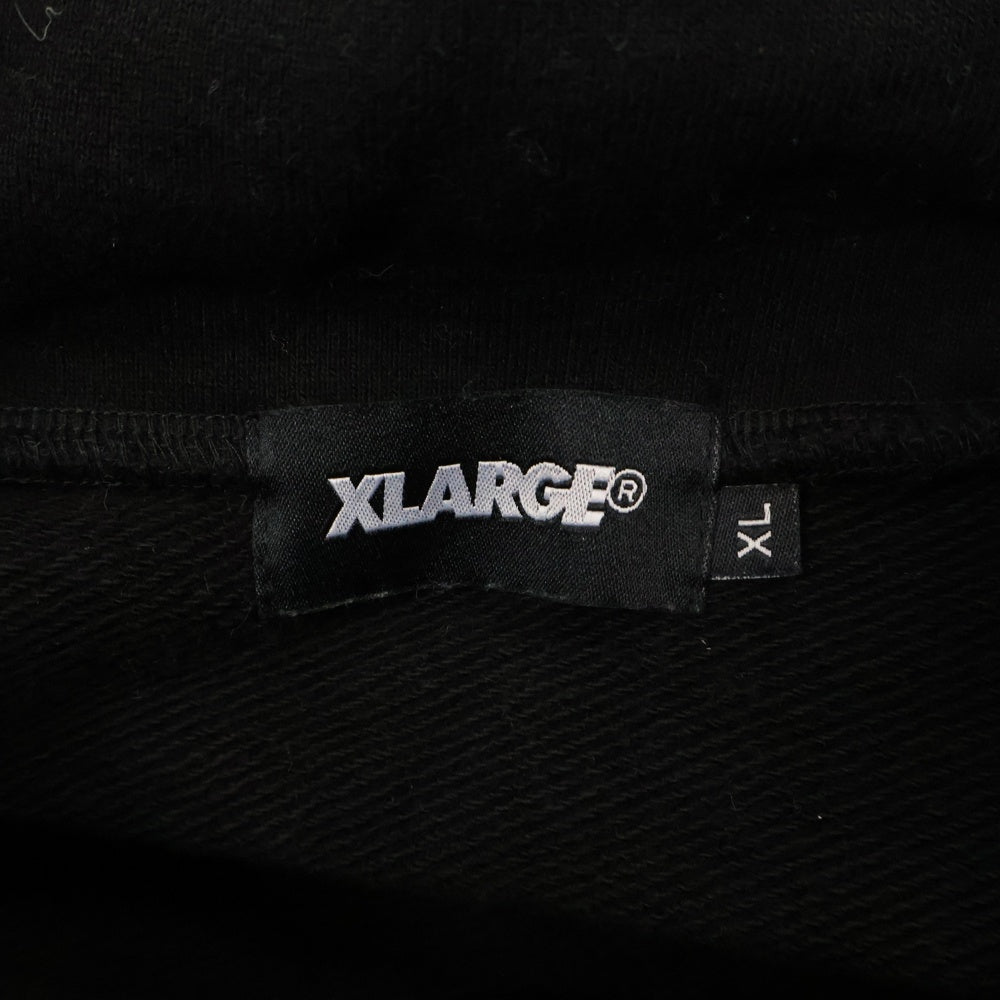 X-LARGE(エクストララージ) SONIC THE HEDGEHOG TAPED MOCKMECK SWEAT ソニック プリント プルオーバーパーカー スウェット ブラック