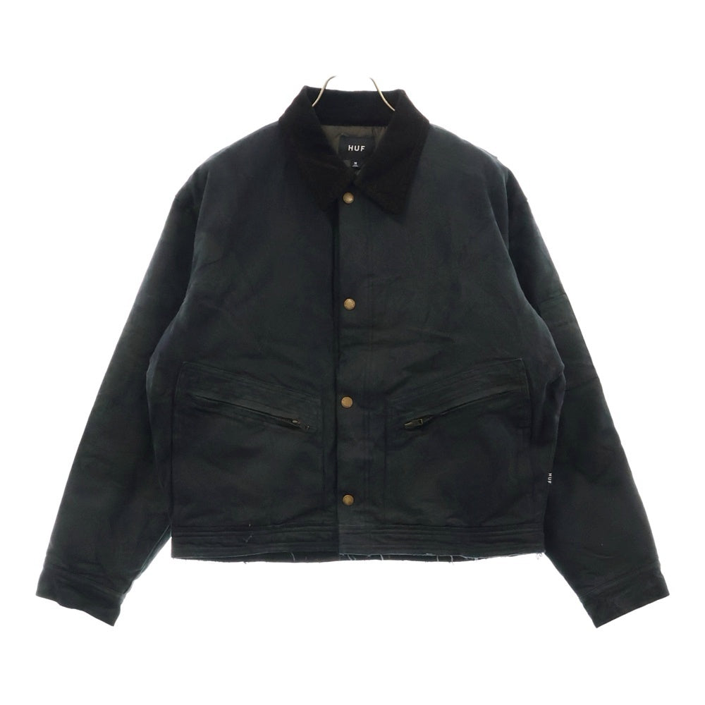 HUF(ハフ) 24AW CANVAS JACKET キャンバス 裏地キルティング ダックジャケット ブラック