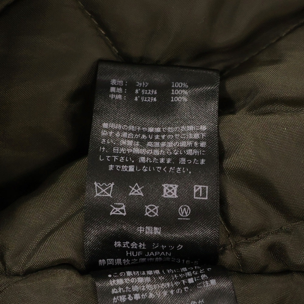 HUF(ハフ) 24AW CANVAS JACKET キャンバス 裏地キルティング ダックジャケット ブラック