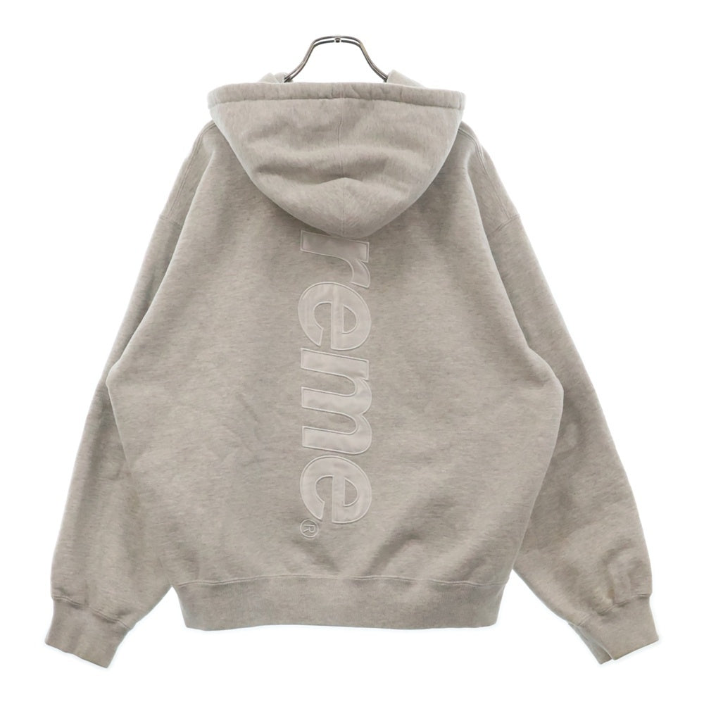 SUPREME(シュプリーム) 22AW Satin Applique Hooded Sweatshirt サテン アップリケ フーデッド スウェットプルオーバ ーパーカー フーディー グレー