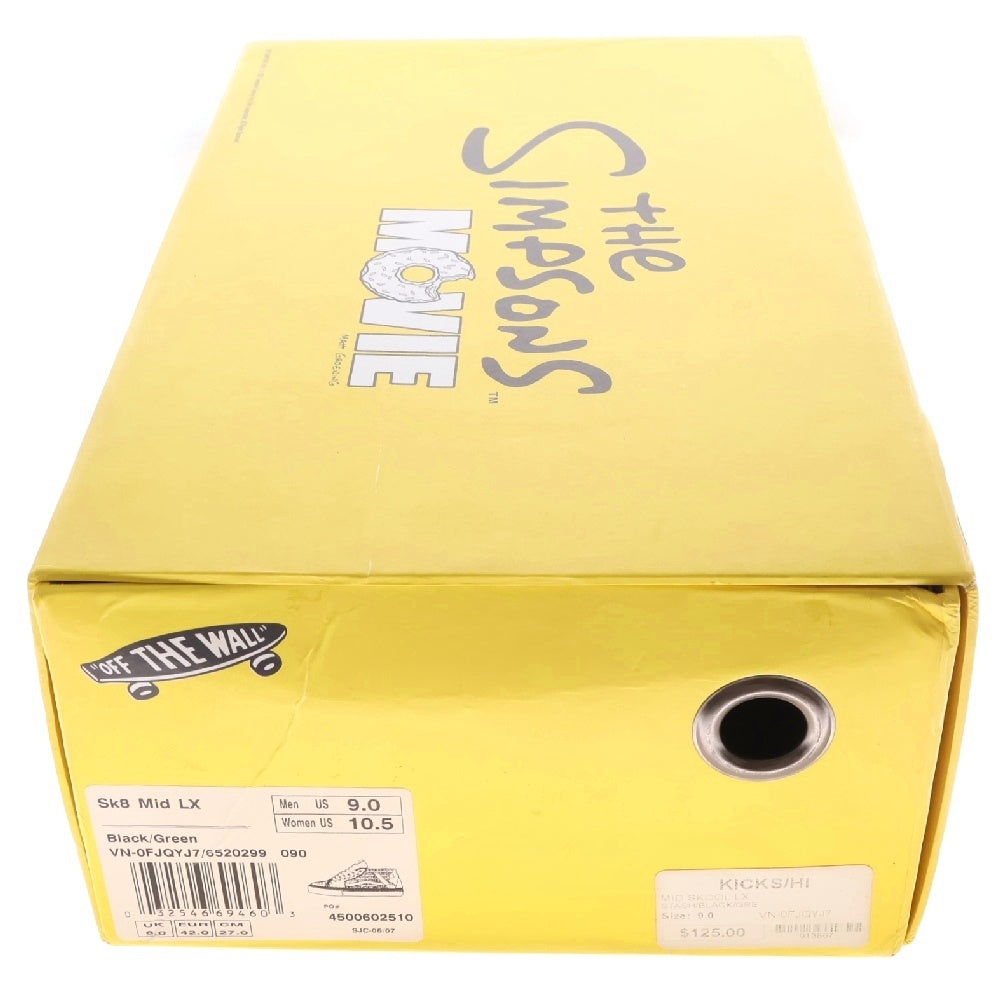 VANS(ヴァンズ) ×Simpsons ×Stash Sk8 Mid LX シンプソンズ スタッシュ スケート ミッドカットスニーカー ブラック/グリーン US9/27cm VN-0FJQYJ7/6520299