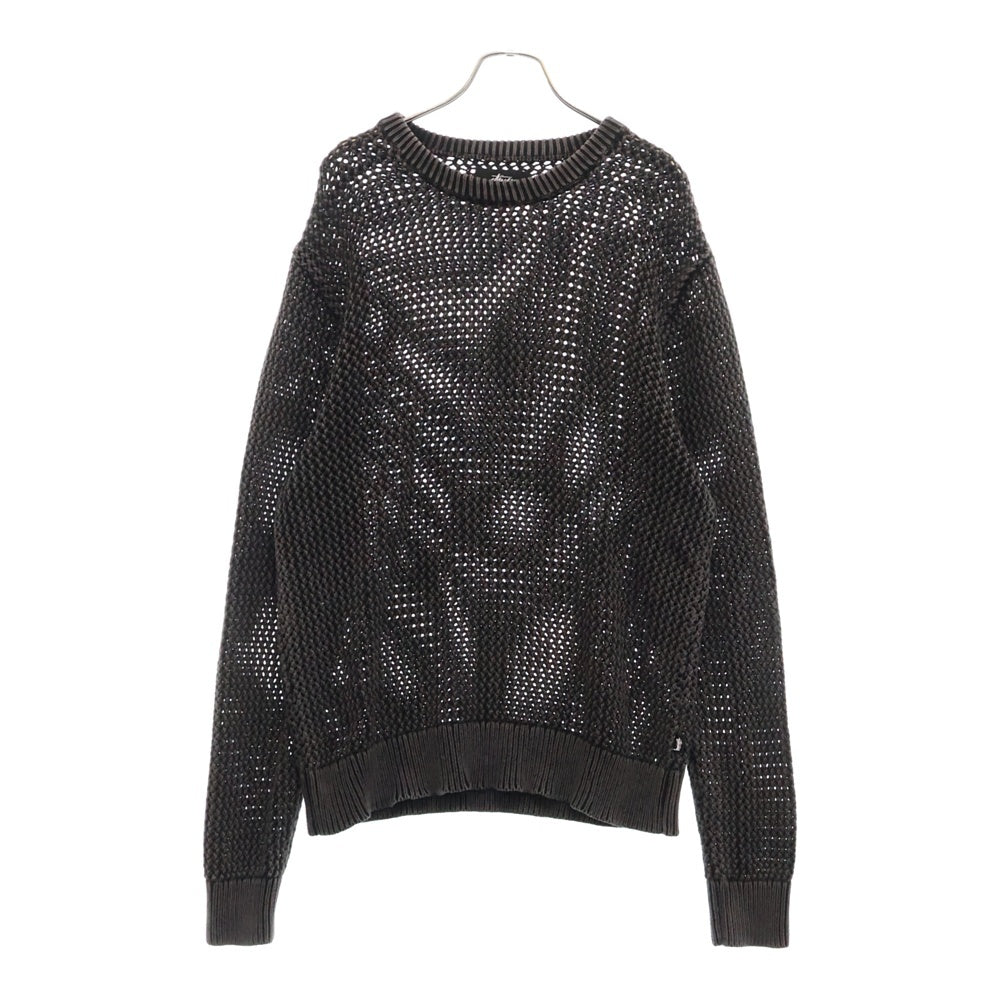 STUSSY(ステューシー) Pigment Dyed Loose Gauge Sweat ピグメント ダイ ルーズ メッシュ ゲージニットセーター グレー 117105