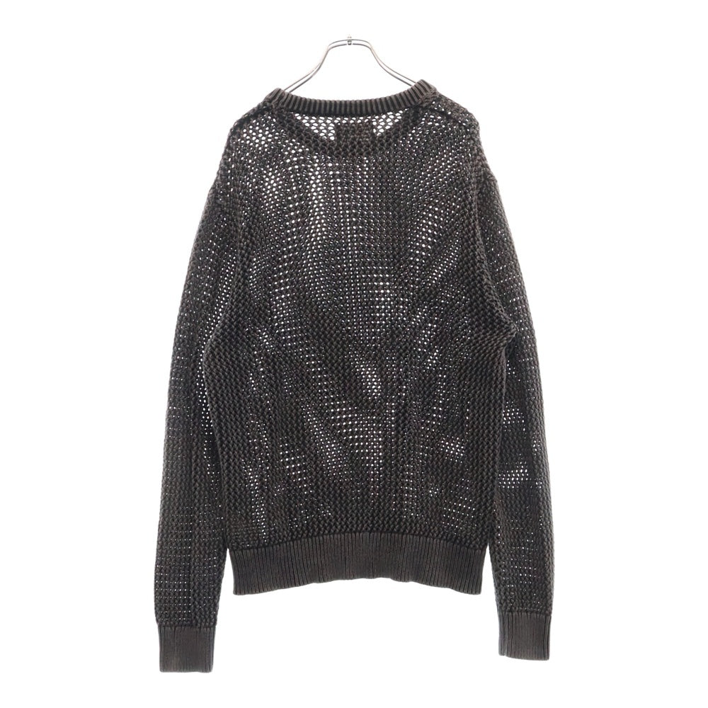 STUSSY(ステューシー) Pigment Dyed Loose Gauge Sweat ピグメント ダイ ルーズ メッシュ ゲージニットセーター グレー 117105