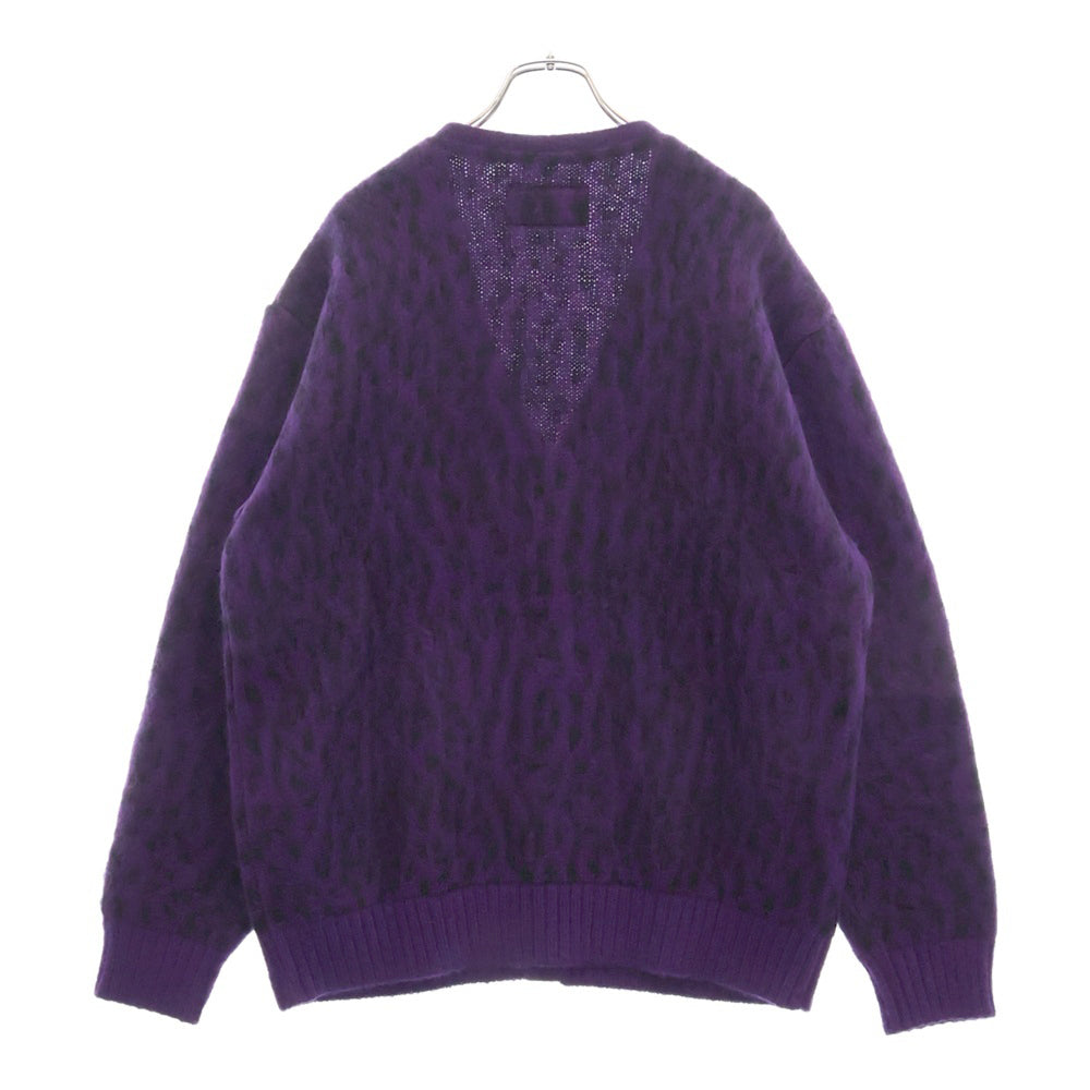 WACKO MARIA(ワコマリア) 22AW LEOPARD HEAVY MOHAIR CARDIGAN レオパード モヘアカーディガン パープル 22FW-WMK-KN07