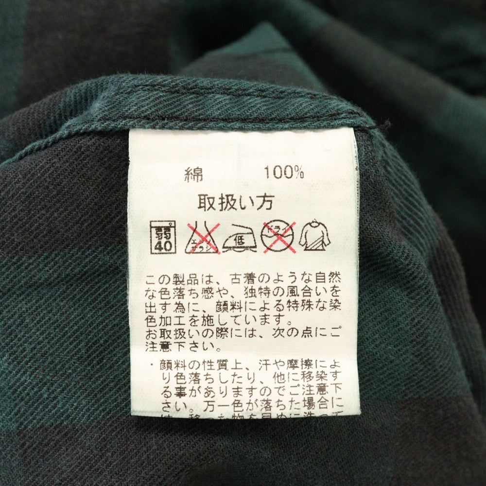 WACKO MARIA(ワコマリア) ビッグマリア 刺繍 チェック長袖シャツ ブラック/グリーン