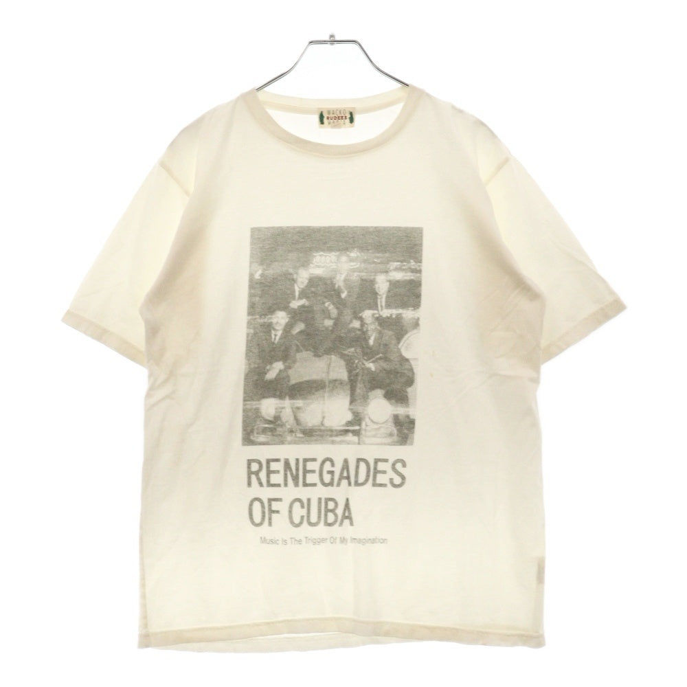 WACKO MARIA(ワコマリア) 初期 RENEGADES OF CUBA フォトプリント クルーネック 半袖Tシャツ カットソー ホワイト